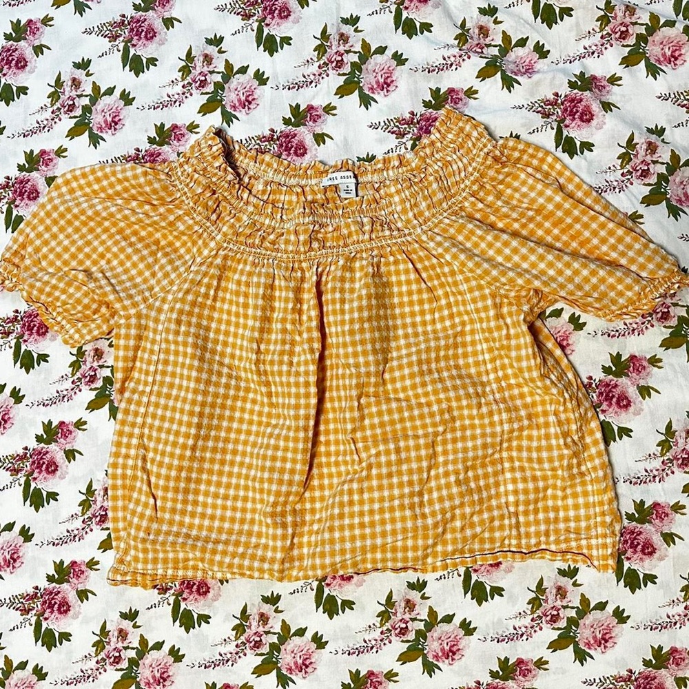 Puff sleeve picnic blouse